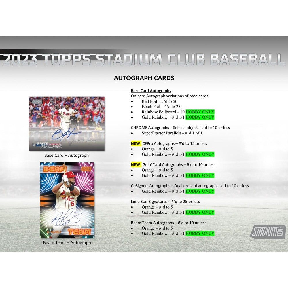 2023 Topps Stadium Club Baseball Compact Breaker
